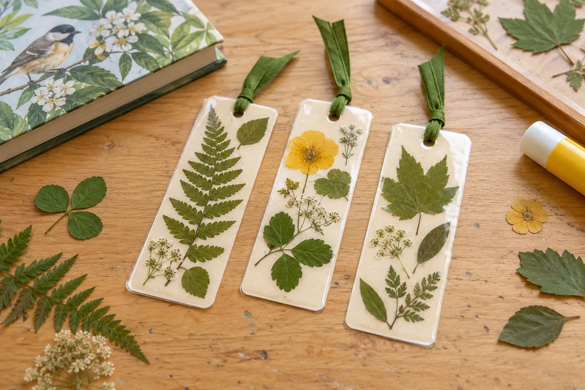 Pressed Leaf Bookmarks finished craft
