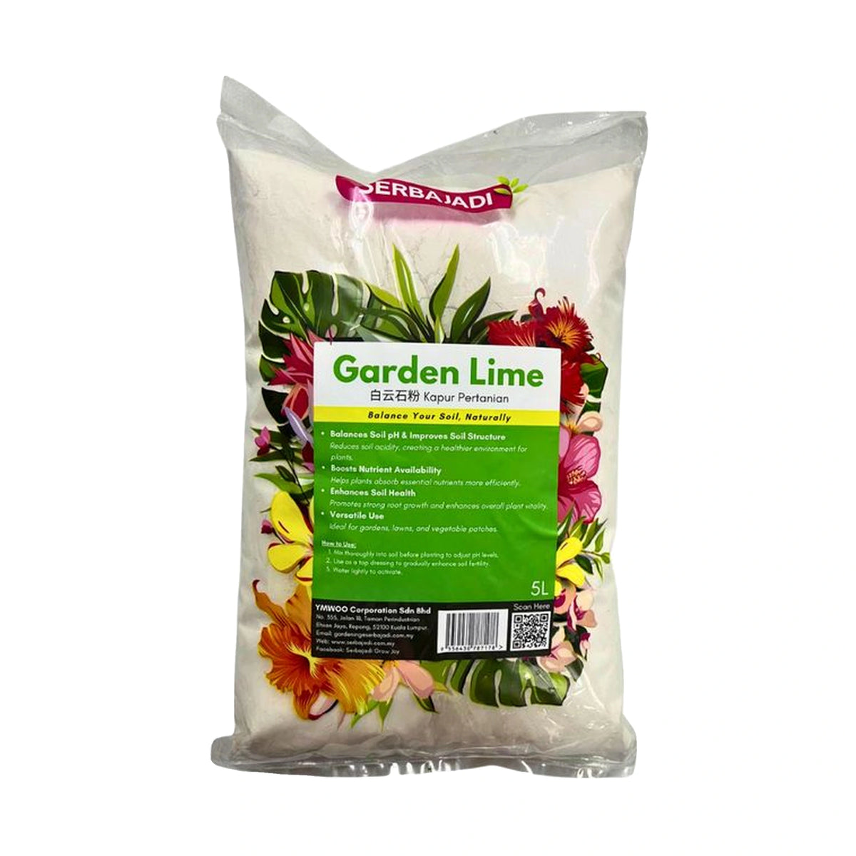 Serbajadi Garden Lime - Corrects Acidic Soil & Boosts Plant Health