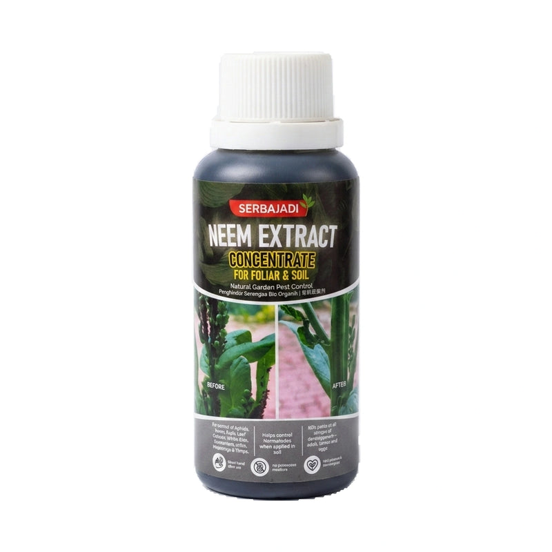Serbajadi Neem Extract Concentrate on a white background.