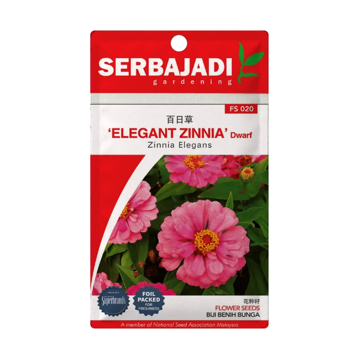 Serbajadi Elegant Zinnia - Dwarf FS020 - Vibrant Flowering for a Colourful Garden