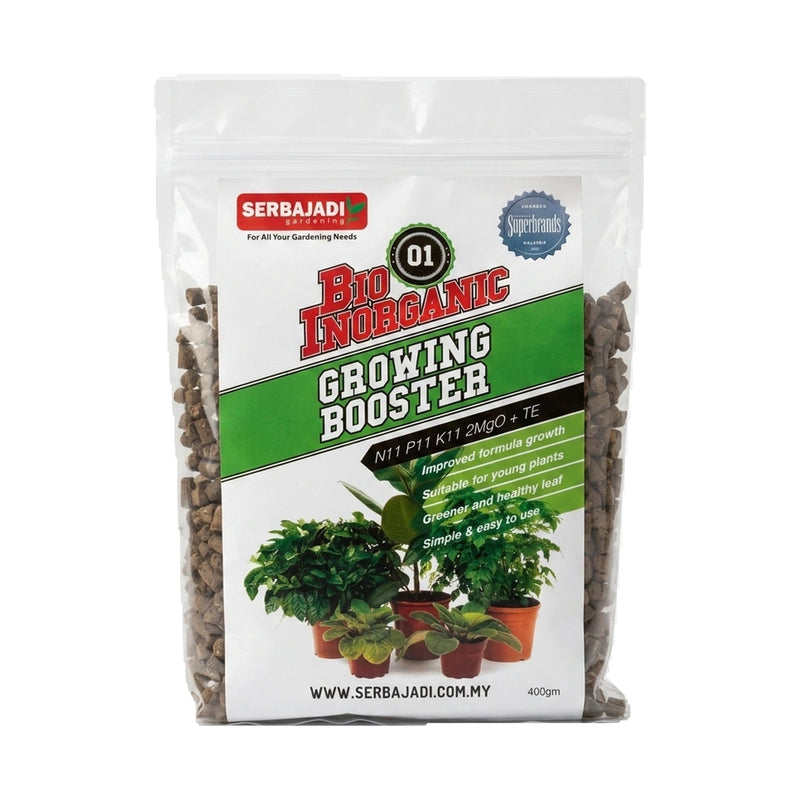 Serbajadi Bio-Inorganic Growing Booster 01 on a white background.