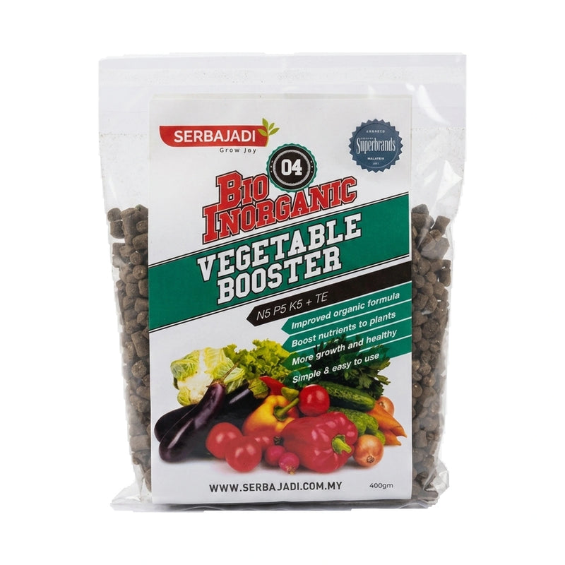 Serbajadi Bio-Inorganic Vegetable Booster 04 on a white background.
