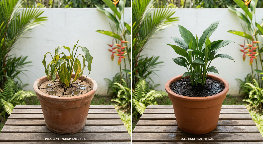 Soil wetter plant comparison
